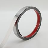 Gaahing Zierleiste aus gebürstetem Metall, Wandleiste aus Edelstahl zum Abziehen und Aufkleben für Kamin, Spiegelrahmen, Möbel und Heimdekoration, Silber, 5m x 2