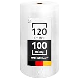 LOGIC PACK Premium Luftpolsterfolie 1 Rolle 100m x 120cm Breit - Noppenfolie Ideal für Versand, Verpackung und Umzug | 2-schichtig 50my Starke Folie Bubble Wrap Verpackung