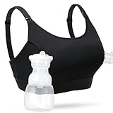 momcozy Pump Still-BH, Pump-BH zum Stillen, Verstellbarer Milchpumpen- und Schlaf-BH aus weichem Stretchmaterial. Kompatibel mit Allen Milchpump