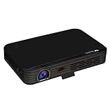 GXJBGYUSFT Mini-Projektor, 1080P-Display, tragbarer Filmprojektor mit 24 Stunden LED-Lampenlebensdauer, kompatibel mit TV-Stick PS4, multifunktionalem Smart Touch, Dualband-WLAN und B