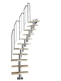 DOLLE Raumspartreppe Buche Multiplex Höhe 222-276 cm den individuellen Raumverhältnissen anpassb