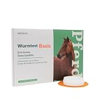 vetevo Wurmtest Pferd Basic, Zuverlässiger Pferde Wurmtest auf Spulwürmer, Strongyliden, Zwergfadenwürmer, Leberegel, Magenwürmer, Ergebnis in 12