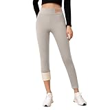 KONG JIMFAN Discounter Thermo Fleece Leggings Damen Gefütterte Strumpfhose Kompressionsleggins Verdickte Hosen High Waist Jogginghose Damen Bequem Winterhose Feinstrumpfhose Damen(#B Light Gray,XXL)