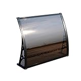 Regendichte Polycarbonat-Platte, 60 x 100 cm, mit schwarzen Halterungen, leise, selbstreinigend und sicher, B