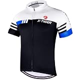 X-TIGER Herren-Radtrikots, kurzes T-Shirt, Fahhradtrikot MTB Rennrad Trikot Kurzarm Fahrradbekleidung für M