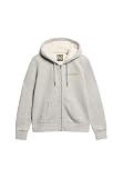 Superdry Damen Luxe Kapuzenjacke mit Logo in Metallic-Optik Bimsstein Beige Meliert 44
