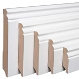 Weiße Sockelleisten Alt-Berliner Profil MDF Folie [SPARPAKET] (60mm, 20 Stück / 44lfm)