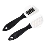 Funalix 2er Set Vielseitig Einsetzbare Raulederbürste | Wildlederbürste für Schuhe mit Messingborsten, Nylon & Radiergummi | Schuhreiniger für Nubuk, Velour (Schwarz+Weiß)