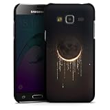 Hard Case kompatibel mit Samsung Galaxy J3 Duos 2016 Schutzhülle schwarz Smartphone Backcover Mond Vollmond L
