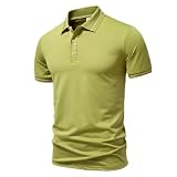 Poloshirt Herren Kurzarm Schnelltrocknendes Atmungsaktives Polohemd Männer Elastischem Sommer Golf Shirt Komfort Schnell Trocknende Sommerhemd Training Leichtgewichtig Sommer Knop