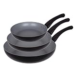 Renberg Q3506 Bratpfannen-Set, 20/24/28 cm, aus gepresstem Aluminium, Kollektion S