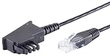 1aTTack.de 1x 3,0m - Routerkabel TAE-F auf RJ45 (8P2C) TAE Kabel Anschlusskabel Router an Telefondose kompatibel mit DSL VDSL ADSL Fritzbox Internet - schw