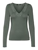 VERO MODA VMROSA LS V-Neck LACE TOP GA JRS NOOS