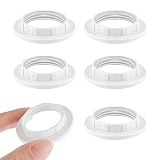 6 Stück Schraubring für Lampenschirm, Kragen Ring für E14 Lampenschirm, Innendurchmesser 28mm Kunststoff Lampenschirm Ring, Konverter Lampenring zur Montage von Schraubenlampen an Bajonettkapp