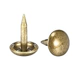 uxcell Polsternägel, 7 mm Durchmesser, 10 mm Höhe, antike, runde Reißzwecken, bronzefarben, 200 Stück