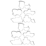 2 Sätze Edelstahl Keksform Für Kekse Sandwich Cracker Schokoladenformen Mit Schokolade Überzogene Kekse Gebäck Backform Partyzubehör Backwerkzeuge 430Er Edelstahl 5 Stück * 2 Cabilock