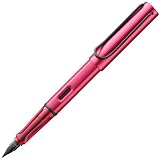 LAMY AL-star leichter Füllhalter D09 aus Aluminium in fiery mit ergonomischem Griff und polierter Stahlfeder Strichbreite Extra Fein, inkl. Tintenpatrone T 10 b