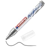 edding 5100 Acrylmarker medium - silber - 1 Acrylstift wasserfest - mittlere Rundspitze 2-3 mm - Acryl Farben zum Malen auf Leinwand, Malpapier und Holz - Acrylstifte für S