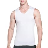 Herren-Weste, Top, Fitness, breite Schulter, Laufen, Sport, schnell trocknend, drinnen und draußen, Sommer, Jugendliche, einfarbige Baumwollhemden, weiß, 4XL