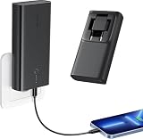 VRURC 10000mAh Power Bank Steckdose AC Externer Akku USB C PD QC3.0 Tragbar Ladegerät Powerbank 22.5W Schnelles Aufladen Faltbarer Netzteil Adapter Kompatibel mit iPhone Samsung Huawei Smartp