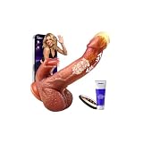 Dildo Leckfunktion 81 Lustmodi mit KI-interaktiven 9 Vibrations & Stoßvibration Sex Spielzeug für die Frau, Flüssigsilikon Penis Heizstäbe Vibrator, Vibratoren Frauen für Doppelte S