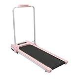 Konfiur 500W 220V Laufband Elektrisch, 10km/h Walking Pad 2HP Klappbares Laufband Jogging & LED Display MAX 100KG (Rosa)