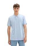 Tom Tailor Denim Herren Piqué Poloshirt mit Punkten, 36387 - Mid Blue Geometric Print, XS