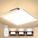 Slevoo Dimmbar LED Deckenleuchte Flach, 20W Modern Deckenlampe mit Fernbedienung, Farbtemperatur 2700K-6500K einstellbar Panel Lampe für Küche Wohnzimmer Schlafzimmer Flur, 30x30CM Weiß