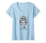 Damen Niederlande Nederland Holland Mädchen Damen T-Shirt mit V