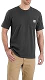 Carhartt, Herren, K87 Lockeres, schweres, kurzärmliges T-Shirt mit Tasche, Anthrazit meliert, M