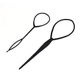 Healeved 2 Stk Haarschmuck Geflochtener Pferdeschwanz Haarwerkzeuge Schweifhaare Frisurenhersteller Haarschleifen-styling-tool Styling-tools Und -geräte Haarschwanz-werkzeug Black