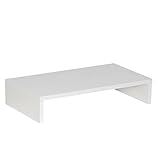 CARO-Möbel Monitorständer Monitor Schreibtischaufsatz Bildschirmerhöhung in weiß 50 x 10 x 27 cm (B x H x T)