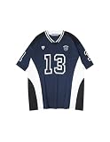 Aelfric Eden T-Shirts Herren Oversized Fußball Shirt Jersey Kurzarm Sommer Baggy Tee Sportshirt Retro Raglan Oberteile Streetwear Navyblau M