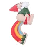 Yardenfun Gartenzwerg Harzfigur Bunt Freche Gartendeko Statue für Garten Terrasse Rasen Innenb