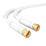 hb-digital 15m Antennenkabel SAT TV 8K 4K UHD Koxial Satelliten Kabel Anschlusskabel F-Stecker DVB-S2 DAB+ Radio Mantelstromfilter 2x Ferritkern w