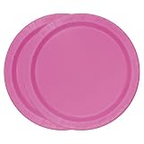 WedDecor Runde Dessertteller, Einweg-Pappteller, 18 cm, Hot Pink, für Picknicks, Hochzeit, Grillen, Geburtstag, Jahrestag, Babyparty und Weihnachtsveranstaltungen, 16 Stück