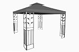 Pavillon Ersatzdach wasserdicht mit PVC Beschichtung 3 x 3 Meter - anthrazit - Pavillondach mit Kaminabzug - Universal Garten Party Pavillon Dach S