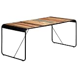 Homgoday Esstisch 180 x 90 x 76 cm aus recyceltem Massivholz, Gartentisch, Küchentisch, Gartentisch, Modell 247862