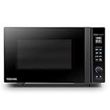 Toshiba MV-TC25T(BK) 4-in-1-Mikrowellenherd mit Heißluftfritteuse, Origin-Inverter-Technologie, leicht zu reinigendem Emaille-Innenraum, 25 L, 2100 W, Schw