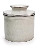 KILNGPT - Französische Butterdose, butterdose wassergekühlt mit Wasserlinie, keramische butterglocke für streichfähige Butter - Weihnachtsgeschenk für die Küche -Grey