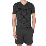West Ham United FC - Herren Schlafanzug-Shorty - Offizielles Merchandise - Grau - L