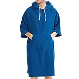 Strandponcho mit Kapuze - Wasserabsorbierender Strandponcho - Maschinenwaschbarer Unisex Poncho Outdoor Poncho Handtuch für Camping S