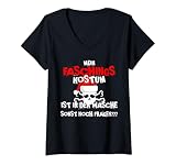 Damen Lustiges Verkleidung Party-Ersatzkostüm in Wäsche Weihnachten T-Shirt mit V