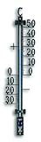 TFA Dostmann Analoges Thermometer, 12.5000, aus Metall, wetterfest, 16, 5cm hoch, mit Befestigungsmaterial, Außentemperatur, Außen, schw