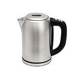 Amazon Basics Edelstahlwasserkocher mit Digitalanzeige, Strix-Controller, Warmhaltefunktion, Temperaturregelung, 1,7 l (EU-Stecker), Silb