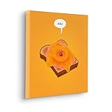 Komar Keilrahmenbild im Echtholzrahmen - Toast Hawaii - Größe 40 x 40 cm - Wandbild, Kunstdruck, Wanddekoration, Design, Wohnzimmer, S