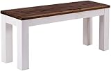 Sitzbank 100 cm Rio Classico Eiche Weiss Pinie Massivholz Esszimmerbank Küchenbank Holzbank - Größe und Farbe wählbar Brasilmöb