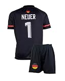 Mefstone Kinder Trikot für Kinder, 2024 Football Trainings Kinder Trikot, Fußball-Trainingstrikots für Jungen, Komm mit Shorts (8-9Jahre,Schwarz,neu,152)