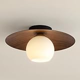 Moderne Deckenlampe Glas weiß Mittelweg des Jahrhunderts Runde Walnusskorn Schlafzimmer Deckenleuchte Halb Einbauleuchte Nordic Kreativität Hängeleuchte Flur Balk