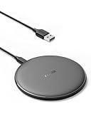 Anker 313 Kabelloses Ladepad Pad, Qi-Zertifiziert 10W Max für Samsung, Kompatibel mit iPhone 17/16/15/14/13 Serie, AirPods (Ohne Netzteil, Nicht kompatibel mit MagSafe Magnetischer Ladefunktion)